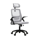 Black and Grey Mesh Office Chair with Fabric Seat