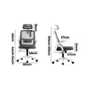 Dark Grey and White Mesh Office Chair with Fabric Seat