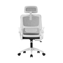 Dark Grey and White Mesh Office Chair with Fabric Seat