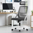 Dark Grey and White Mesh Office Chair with Fabric Seat