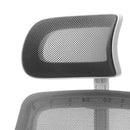 Dark Grey and White Mesh Office Chair with Fabric Seat