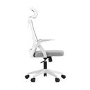 White Mesh Office Chair with Fabric Seat