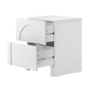 White Bedside Table with 2 Drawers