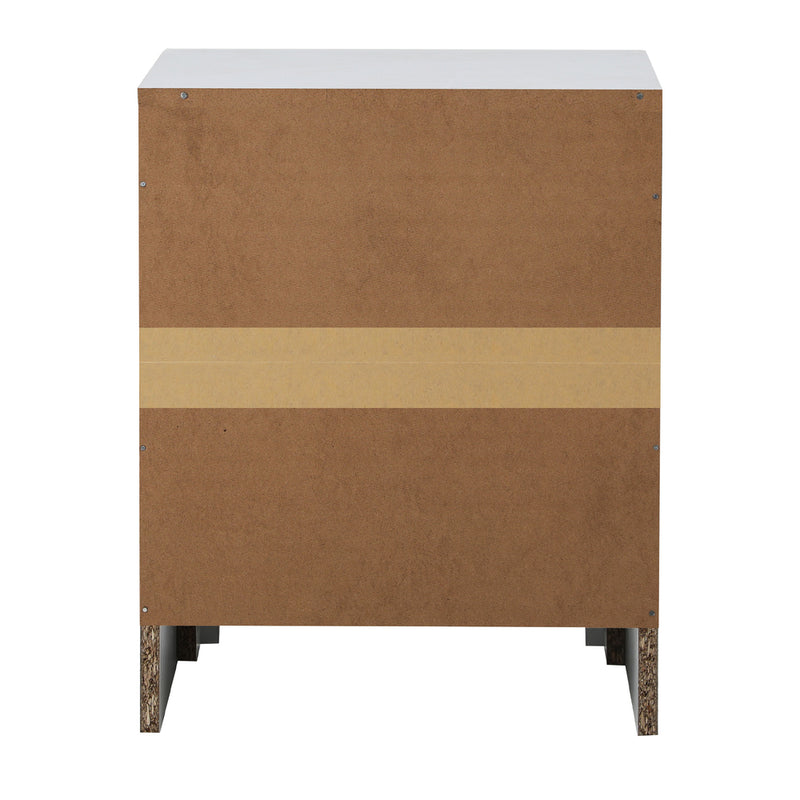 White Bedside Table with 2 Drawers