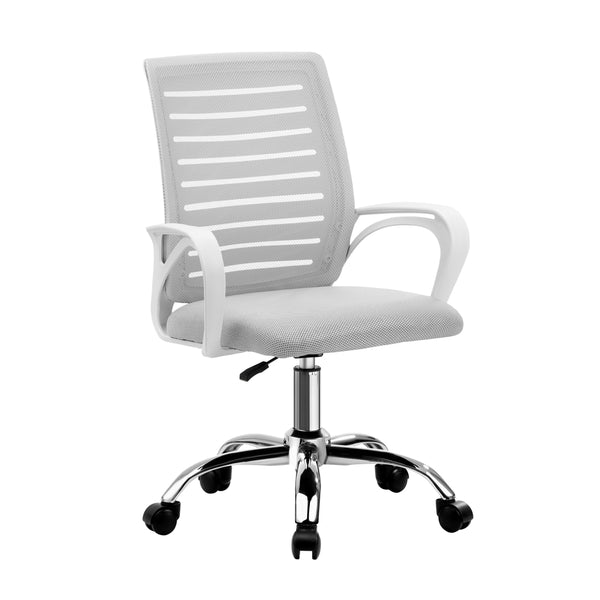 White Mesh Office Chair with Breathable Backrest