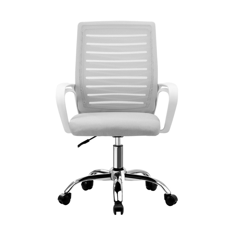 White Mesh Office Chair with Breathable Backrest