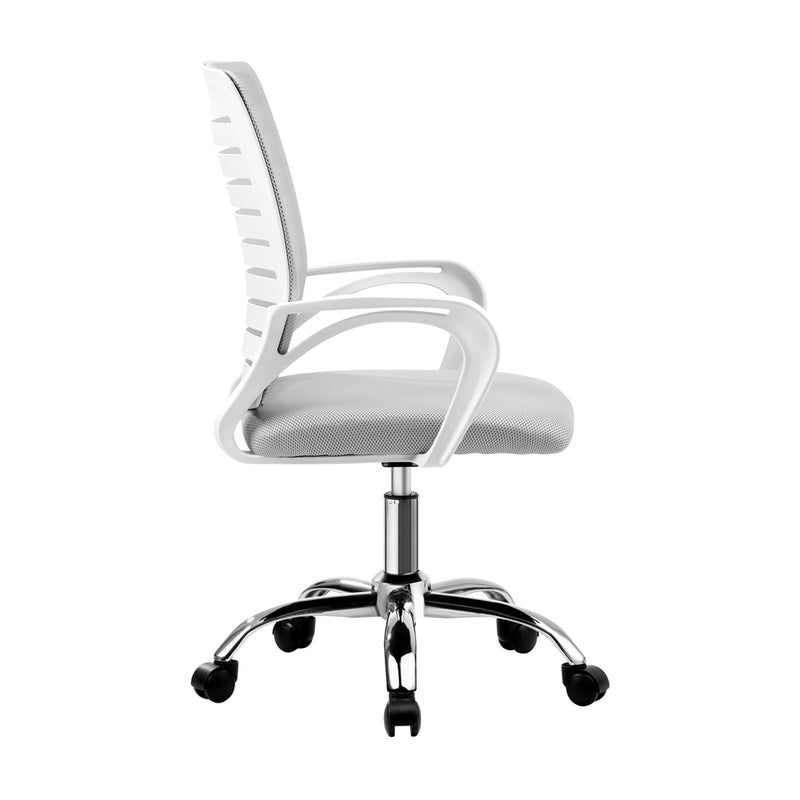White Mesh Office Chair with Breathable Backrest