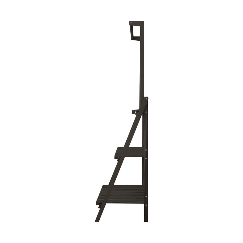 Black Wooden 3 Tier Plant Stand Flower Pot Shelf