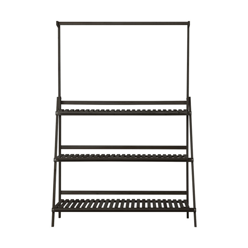 Black Wooden 3 Tier Plant Stand Flower Pot Shelf