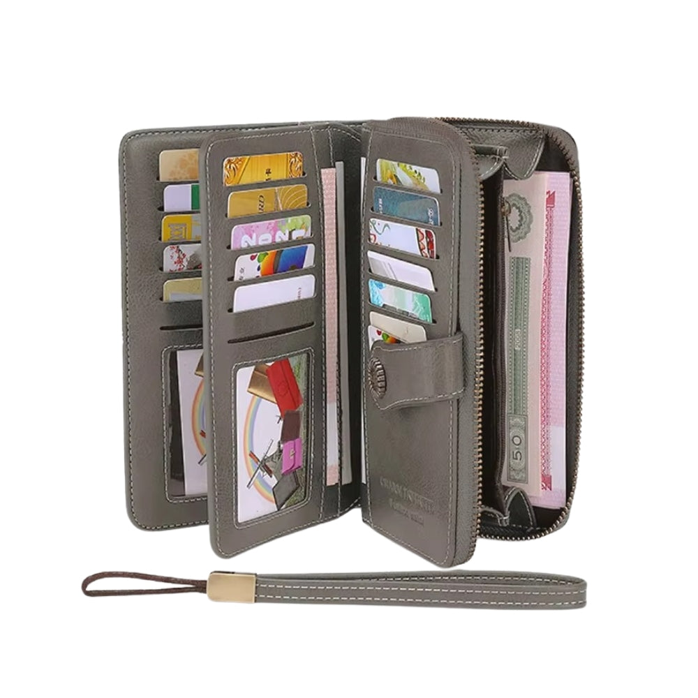 RFID Anti-Theft Multi-Card Long Wallet With Wrist Strap