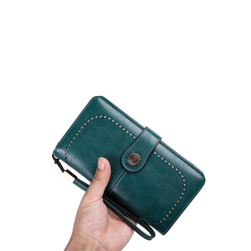 RFID Anti-Theft Multi-Card Long Wallet With Wrist Strap