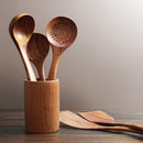 5pcs Teak Wood Tableware Cooking Spoon Kitchen Tool Kit