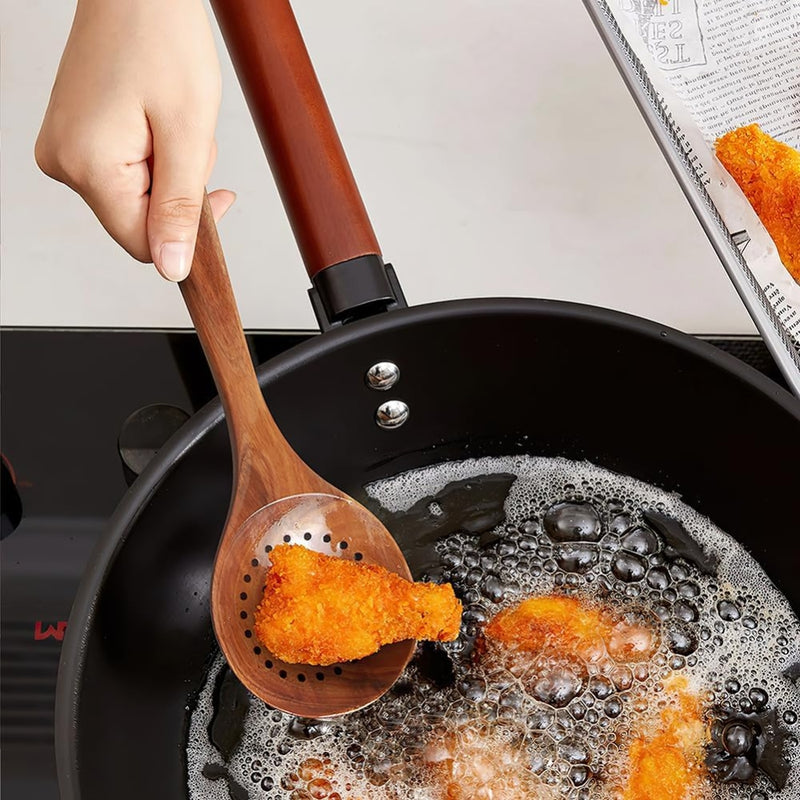 5pcs Teak Wood Tableware Cooking Spoon Kitchen Tool Kit