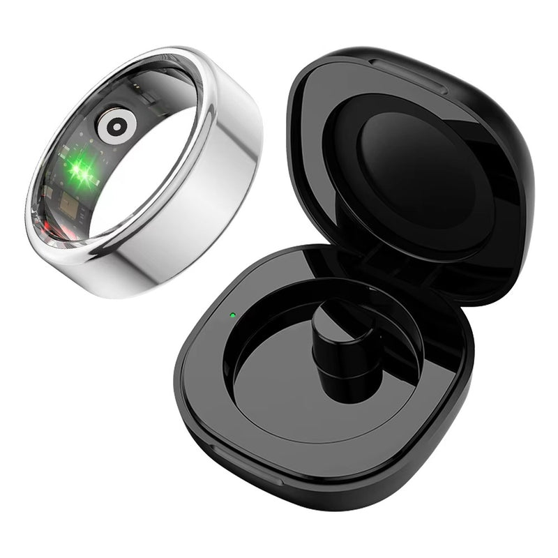 5ATM Waterproof Health Monitor Smart Ring with Charging Case