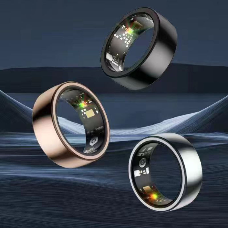 5ATM Waterproof Health Monitor Smart Ring with Charging Case