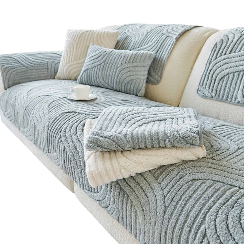 Autumn and Winter Straight Row Non-slip Cushion Cover Thickened Plush Sofa Cushion