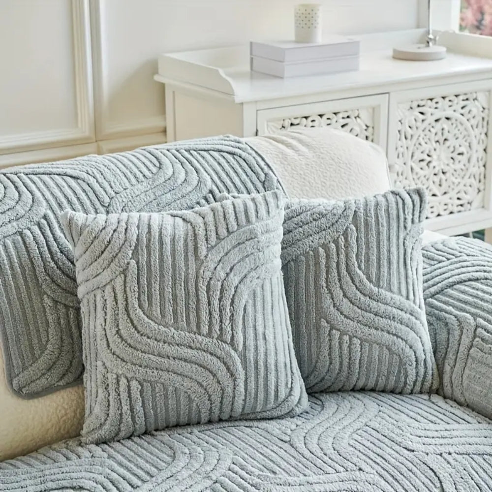 Autumn and Winter Straight Row Non-slip Cushion Cover Thickened Plush Sofa Cushion