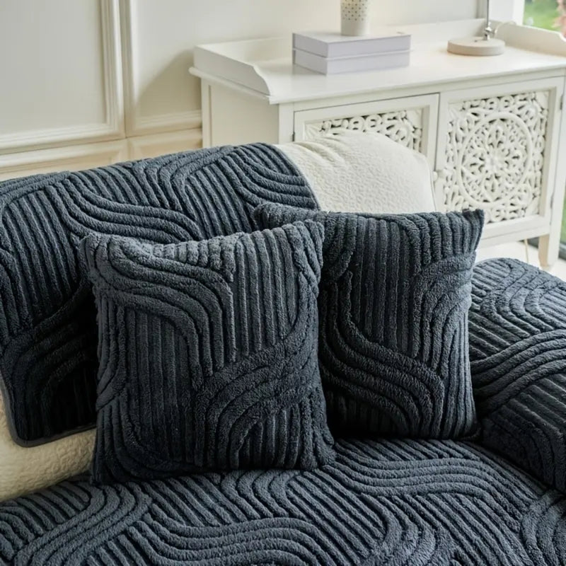 Autumn and Winter Straight Row Non-slip Cushion Cover Thickened Plush Sofa Cushion