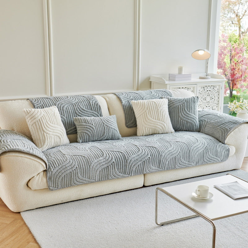 Autumn and Winter Straight Row Non-slip Cushion Cover Thickened Plush Sofa Cushion
