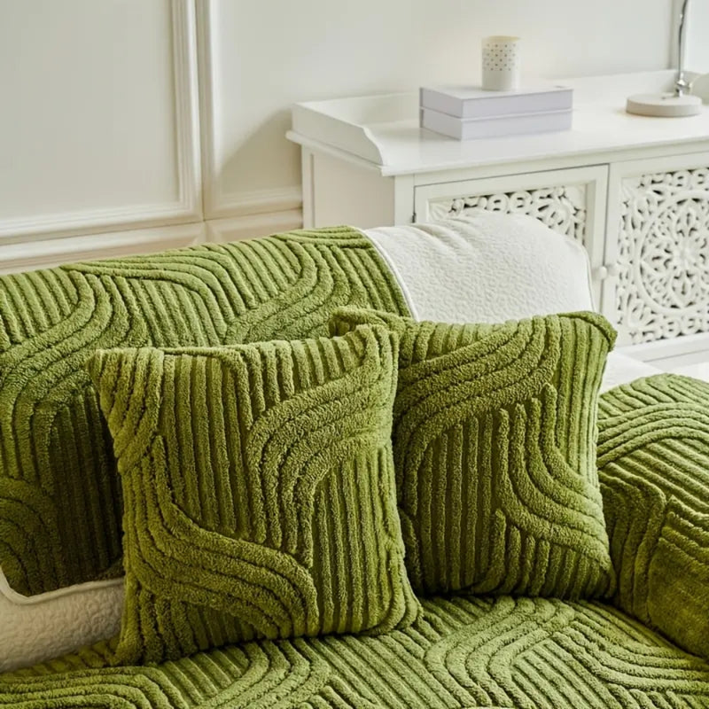 Autumn and Winter Straight Row Non-slip Cushion Cover Thickened Plush Sofa Cushion