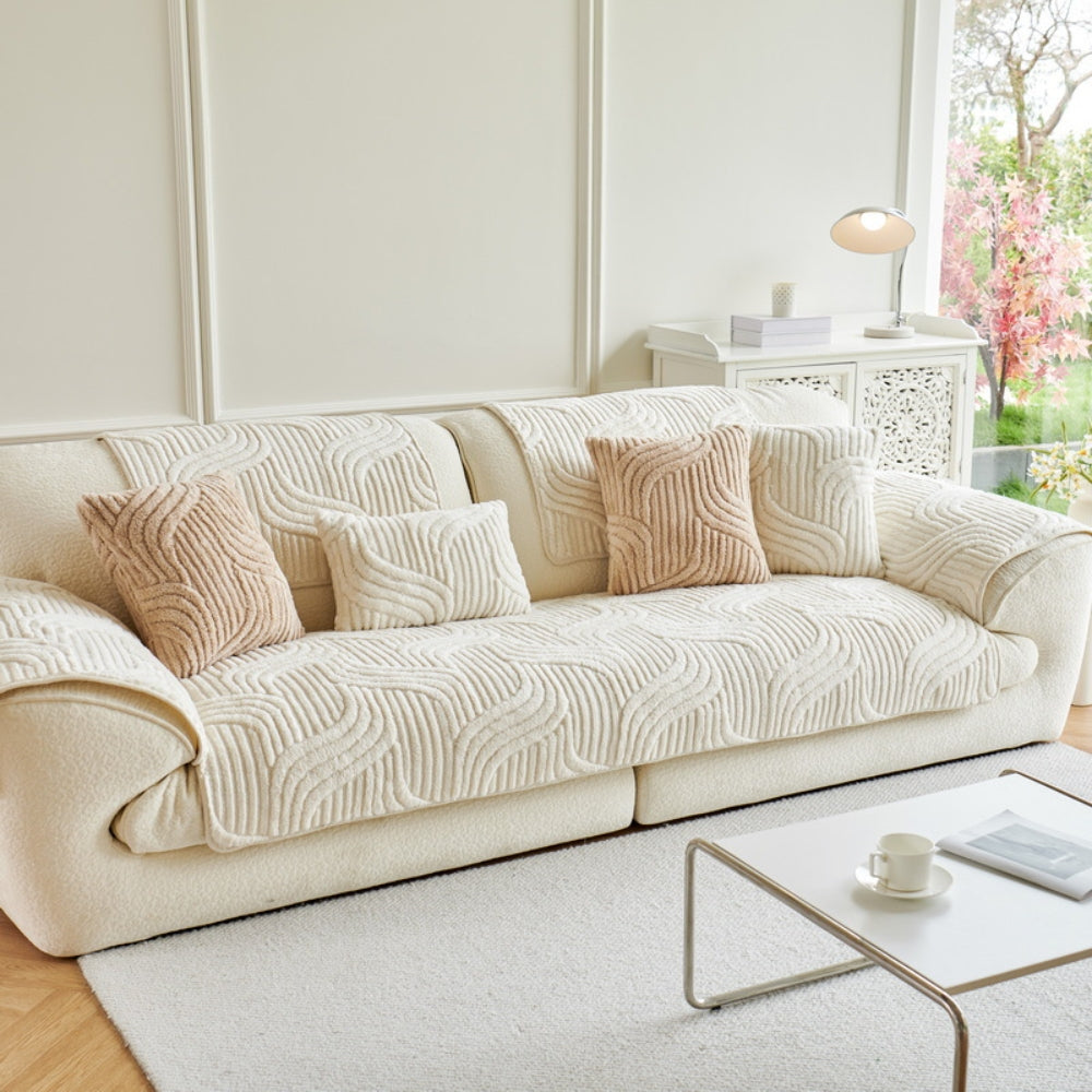 Autumn and Winter Straight Row Non-slip Cushion Cover Thickened Plush Sofa Cushion