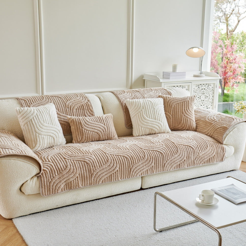 Autumn and Winter Straight Row Non-slip Cushion Cover Thickened Plush Sofa Cushion