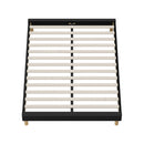 Black Leather Queen Size Bed Frame Base