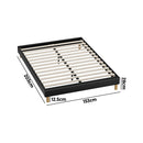 Black Leather Queen Size Bed Frame Base