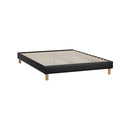 Black Leather Queen Size Bed Frame Base