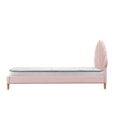 Pink Velvet Single Size Bed Frame with Mattress