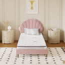 Pink Velvet Single Size Bed Frame with Mattress