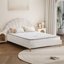 White Boucle Double Size Bed Frame with Mattress