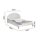 White Boucle Double Size Bed Frame with Mattress
