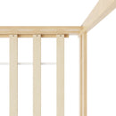 Natural Wooden Double Size Kids House Bed Frame with Fence