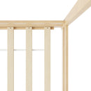 Natural Wooden Double Size Kids House Bed Frame with Fence