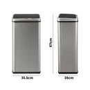 Silver 50L Automatic Motion Sensor Rubbish Trash Bin