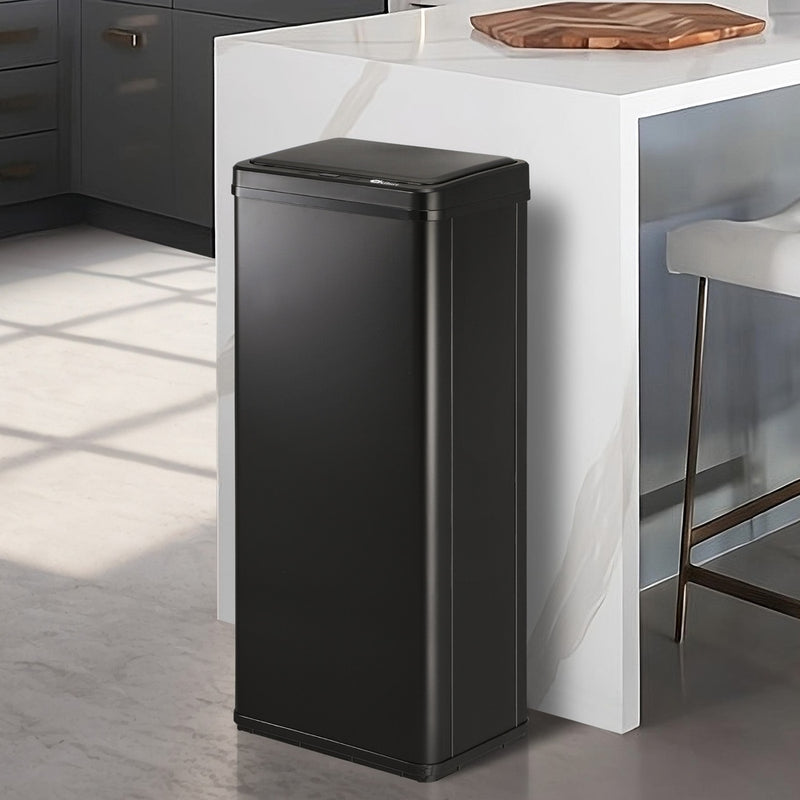 Black Stainless Steel 60L Motion Sensor Bin