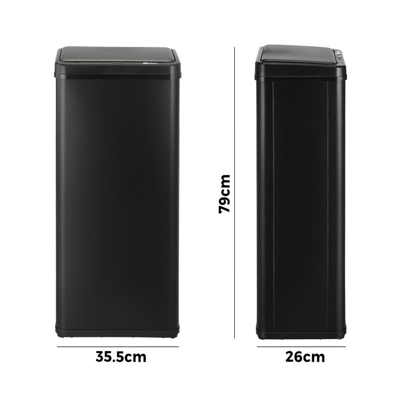 Black Stainless Steel 60L Motion Sensor Bin