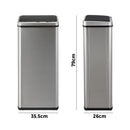 Silver Stainless Steel 60L Motion Sensor Bin