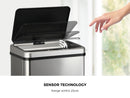 Silver Stainless Steel 60L Motion Sensor Bin