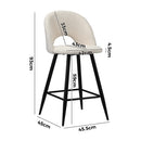 Set of 2 White Boucle Kitchen Counter Bar Stools