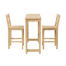 Natural 3 Piece Bar Table Set with Cafe Table and 2 Stools