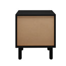 Black Rattan Bedside Table with 2 Drawers