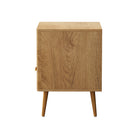 Natural Bedside Table with 1 Drawer and Open Shelf Nightstand