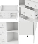 Baby Changing Table with Drawers Nursery Cabinet