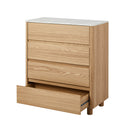 Natural 4 Drawer Dresser with Faux Marble Top