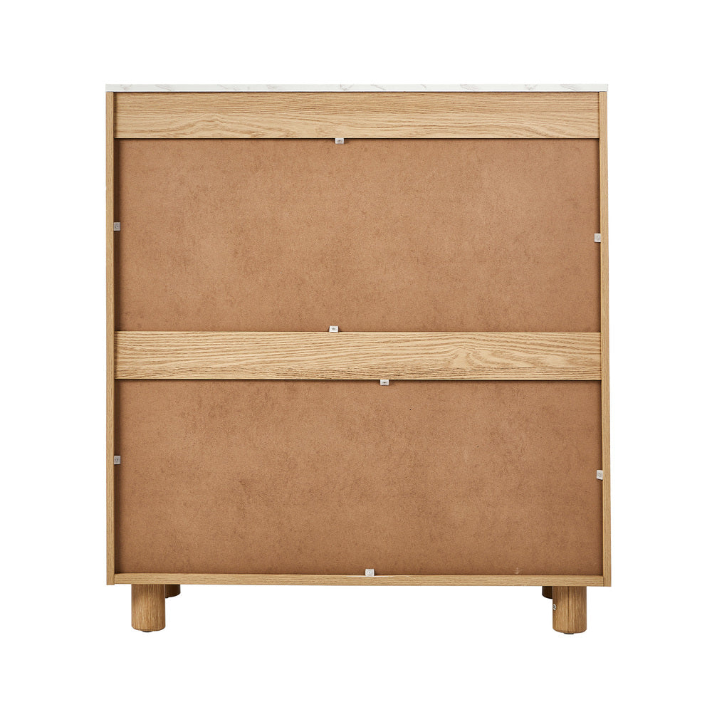 Natural 4 Drawer Dresser with Faux Marble Top