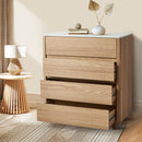 Natural 4 Drawer Dresser with Faux Marble Top