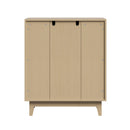 Natural 5 Drawer Tallboy Dresser with Stripe Design
