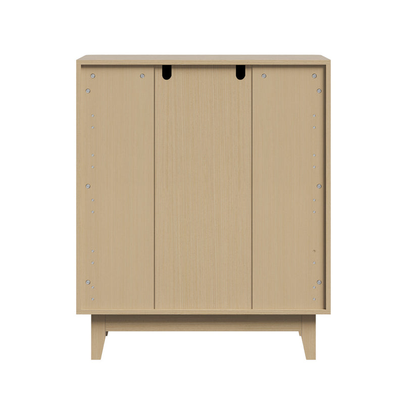 Natural 5 Drawer Tallboy Dresser with Stripe Design